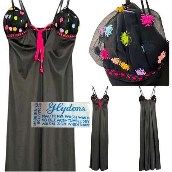 Vintage 1960s Glydons of Hollywood Nylon Nightgown...